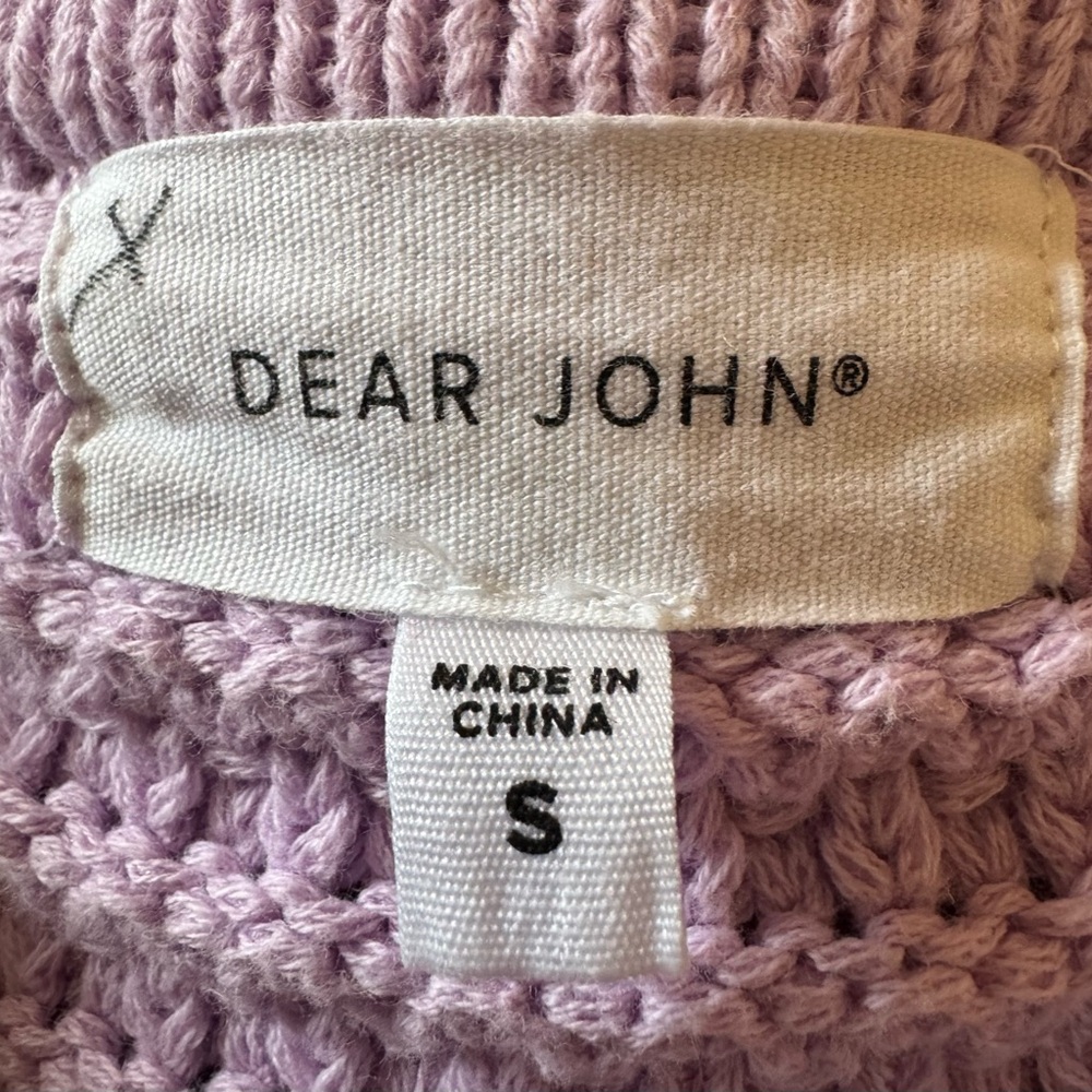 Dear John Pink Knit Cardigan Gold Button Pockets Cropped Sweater Small - Picture 5 of 6